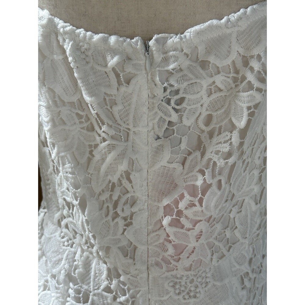 JJ's House Adelita White Lace Midi Dress Size L #312108 - Picture 7 of 16
